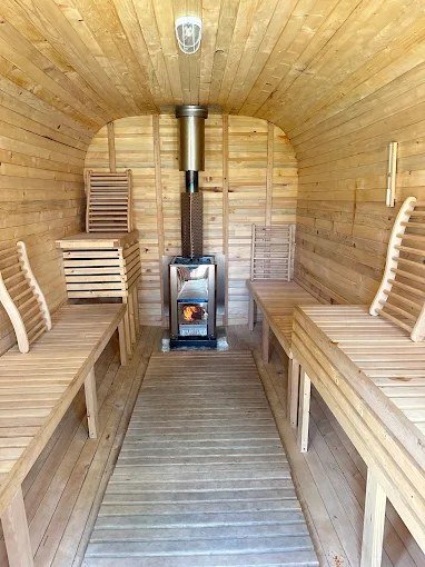 Wood-fired sauna at The Elements Wellness